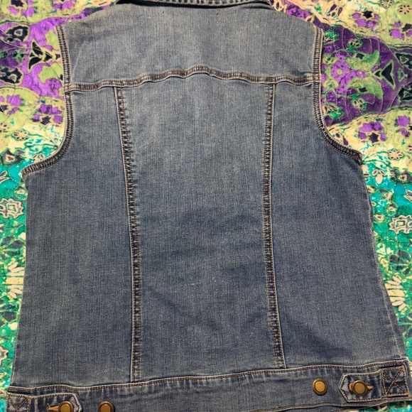 Denim Jean Vest Button Down Size Small by Denim - Picture 4 of 12